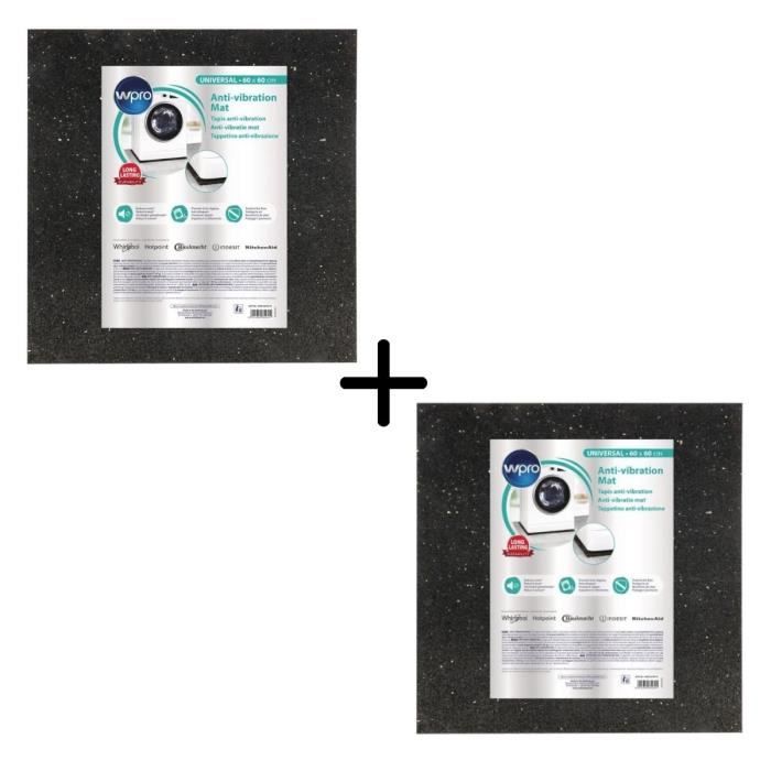 PACK WPRO ANT100 - Tapis anti-vibration pour lave-linge - 60x60cm X2