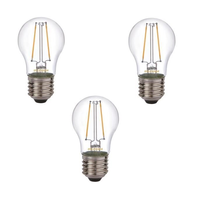 SYLVANIA Lot de 3 ampoules LED à filament Toledo Retro Ball E27 2 W équivalent à 25 W
