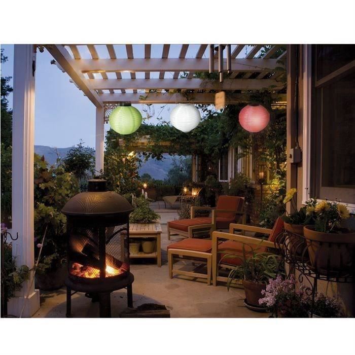 Lot de 4 Lampions solaires blancs