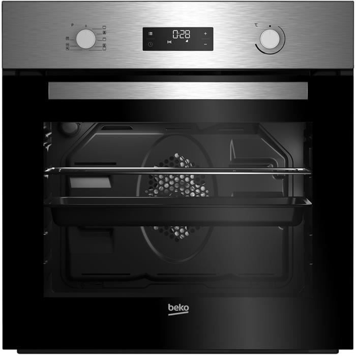 BEKO BIET21300XP - Four électrique encastrable multifonction - Chaleur brassée - 66 L - Pyrolyse - A - Inox anti trace