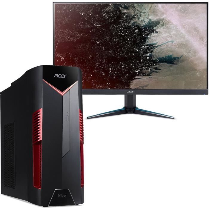 Pack ACER : Unité Centrale Gamer - Nitro 50 - Core i5-9400F + Ecran Gamer 23,8\