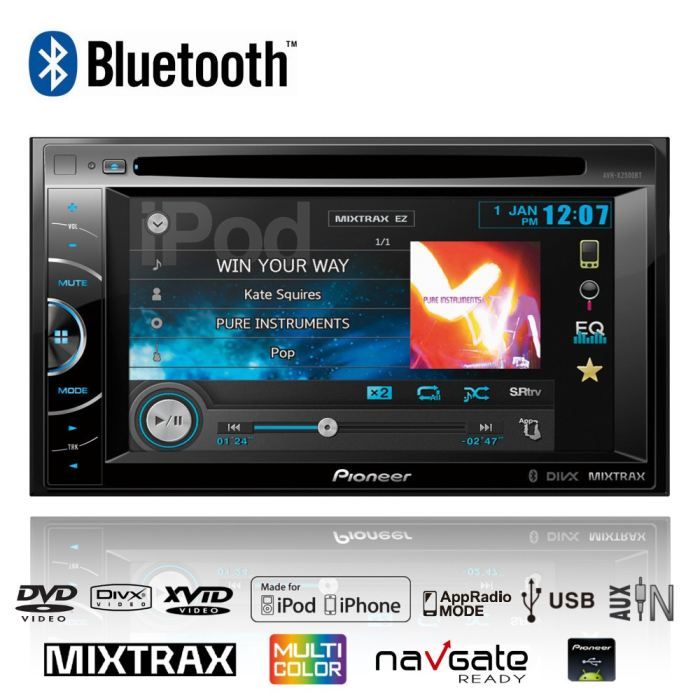 Pioneer AVH X2500BT Autoradio DVD/2DIN/BT/Mixtrax   Achat / Vente