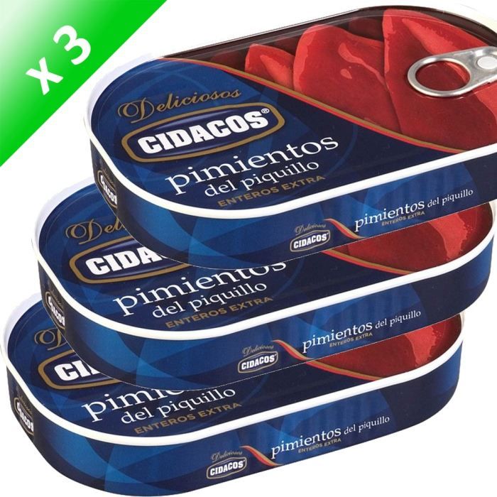 Lot de 3 Poivrons Del Piquillo 185g Cidacos   Achat / Vente LÉGUME AU