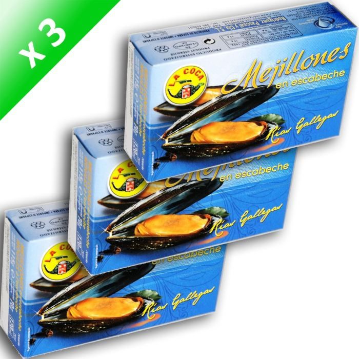 Lot de 3 Moules Escabeche 115gr   Achat / Vente AUTRE CONSERVE POISSON