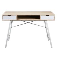 BUREAU STERN Bureau scandinave - Décor chêne clair et bla BUREAU STERN Bureau scandinave - Décor chêne clair et bla