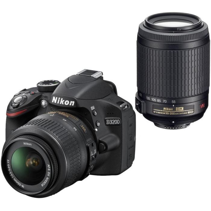 Nikon Reflex D3200 + AF S 18/55 VR + 55/200 VR   Achat / Vente REFLEX