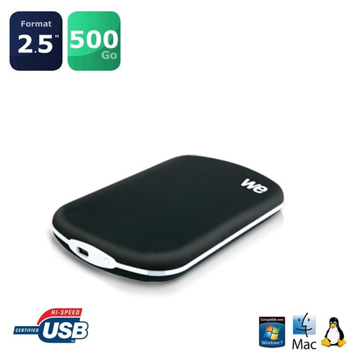 dur externe 2.5 SATA, USB 2.0   Vitesse de transfert jusquà 480