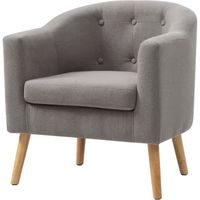 FAUTEUIL JOYCE Fauteuil pieds bois Hévéa massif - Tissu feu FAUTEUIL JOYCE Fauteuil pieds bois Hévéa massif - Tissu feu
