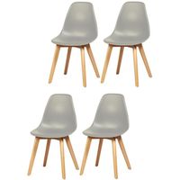 CHAISE SACHA Lot de 4 chaises de salle à manger gris - Pi CHAISE SACHA Lot de 4 chaises de salle à manger gris - Pi