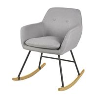 FAUTEUIL JENS Fauteuil à bascule Rocking Chair - Tissu effe FAUTEUIL JENS Fauteuil à bascule Rocking Chair - Tissu effe