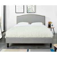 STRUCTURE DE LIT NANTES Lit adulte classique - Tissu gris clair - S STRUCTURE DE LIT NANTES Lit adulte classique - Tissu gris clair - S