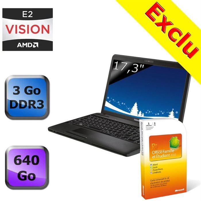 Toshiba Satellite C670D 12Z + Office 2010   Achat / Vente ORDINATEUR