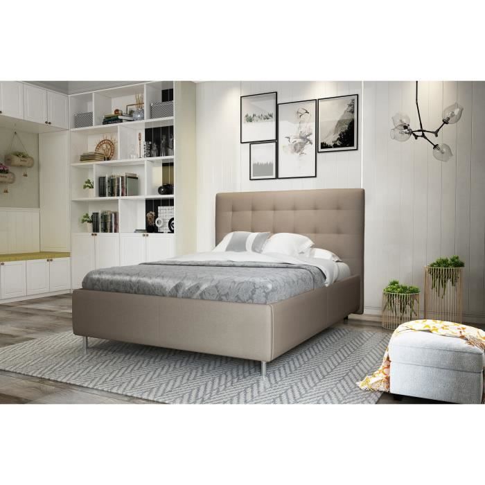 Structure De Lit Bois Et Metal 140 Achat Vente Pas Cher