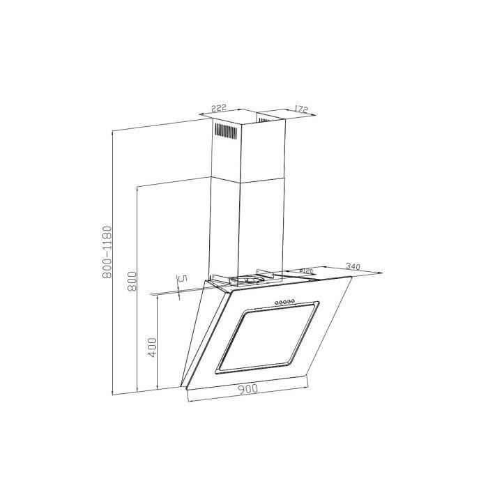  CEHDI9450VB hotte murale inclinée - Recyclage3