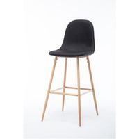 TABOURET DE BAR HARRI Tabouret de bar en métal - Tissu noir - Styl TABOURET DE BAR HARRI Tabouret de bar en métal - Tissu noir - Styl