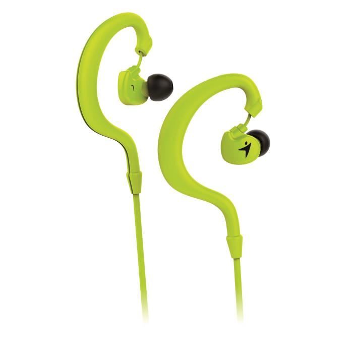 GENIUS Oreillettes pour Sportifs Hs-M270 Vert avec Micro pour Smartphone