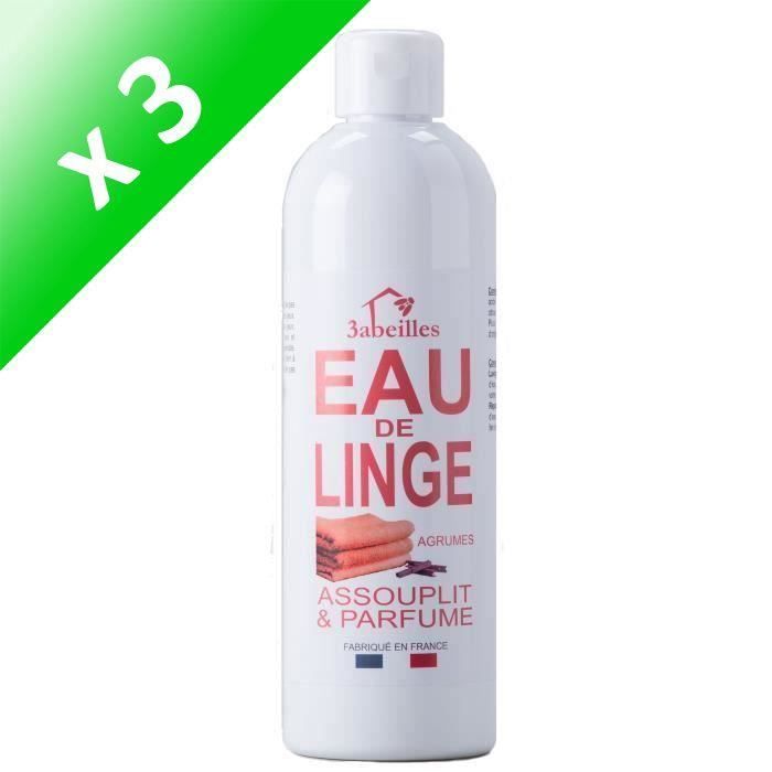 3 ABEILLES Eau de linge - Agrumes - Bio - 500 ml (Lot de 3)