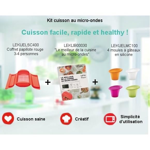 Pack Kit Cuisson facile, rapide et healthy - Coffret papillote + Livre de recettes + 4 Moules en silicone