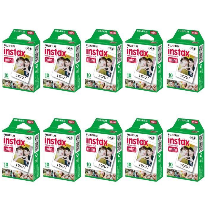 Fujifilm Instax Mini 10 X 10 Pellicules couleur à développement instantané instax mini ISO 800 10 poses