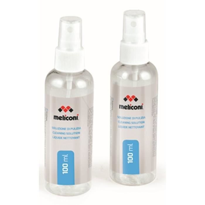 MELICONI C2X100 Pack de 2 solutions nettoyantes 2 x 100 mL + Chiifon en microfibre