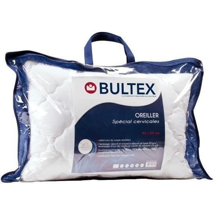 BULTEX Oreiller "Spécial Cervicales" déhoussable 40x60 cm blanc - Achat
