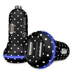 I-PAINT Chargeur allume cigare 3.1A - 2 Ports USB - Pois