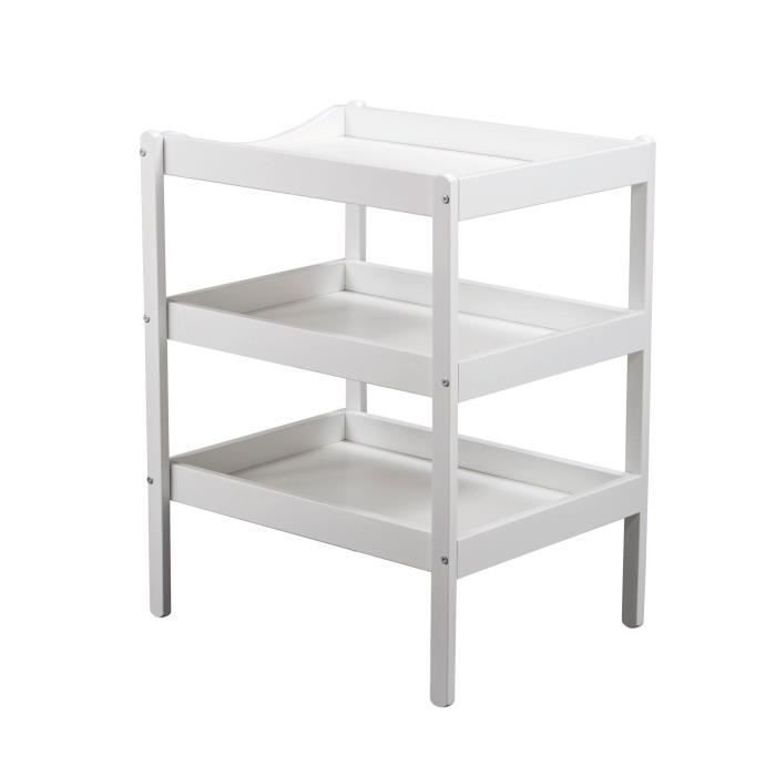 TINEO Table à langer (3 plateaux) blanc