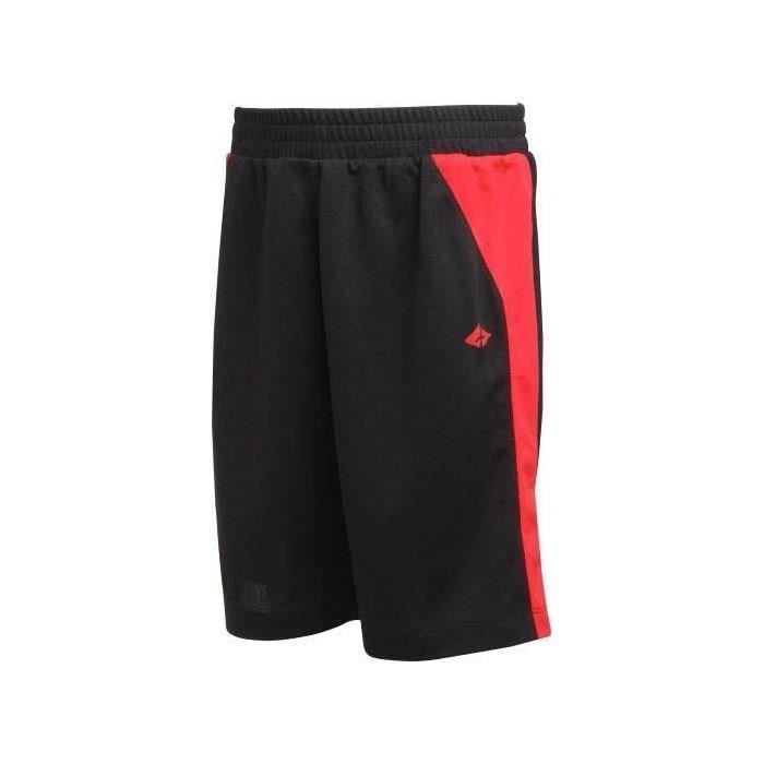 ATHLI-TECH Short de basket Bastian Berm - Enfant garçon - Noir, gris et rouge