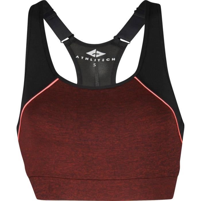 ATHLI-TECH Brassière de running Eden - Femme - Rouge bordeaux
