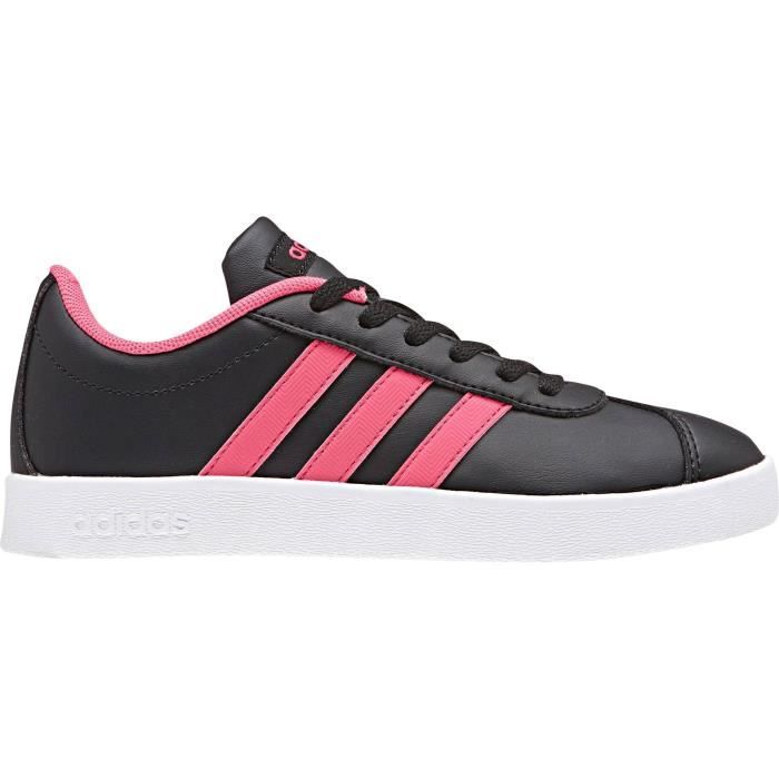 ADIDAS Baskets VL Court 2.0 - Enfant Fille - Noir et rose