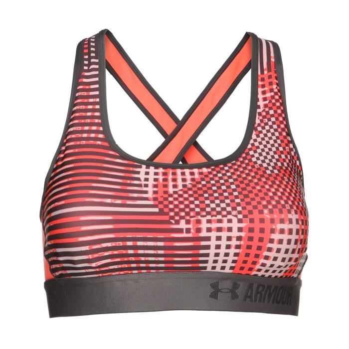 UNDER ARMOUR Brassière à Armature - Femme - Orange et noir