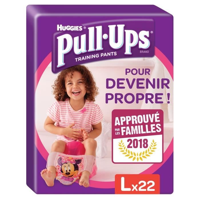 HUGGIES Pull Ups Economy Fille Taille 6 L - De 16 à 23 kg - 22 couches