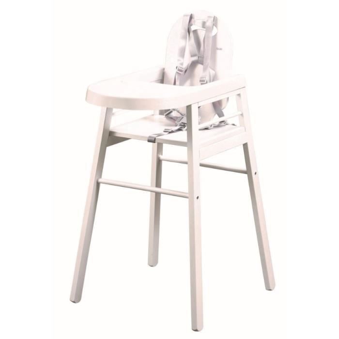 TINEO Chaise haute en bois blanc