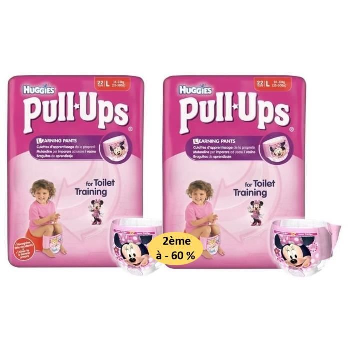 HUGGIES Lot de 2 Packs de 44 Pull Ups Economy Fille Taille 6 L 16-23 kg