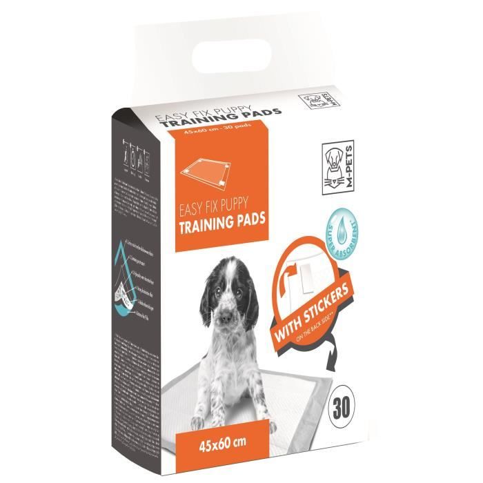 M-PETS Tapis d'apprentissage Easy Fix - 30 pièces - 45x60cm - Pour chiot