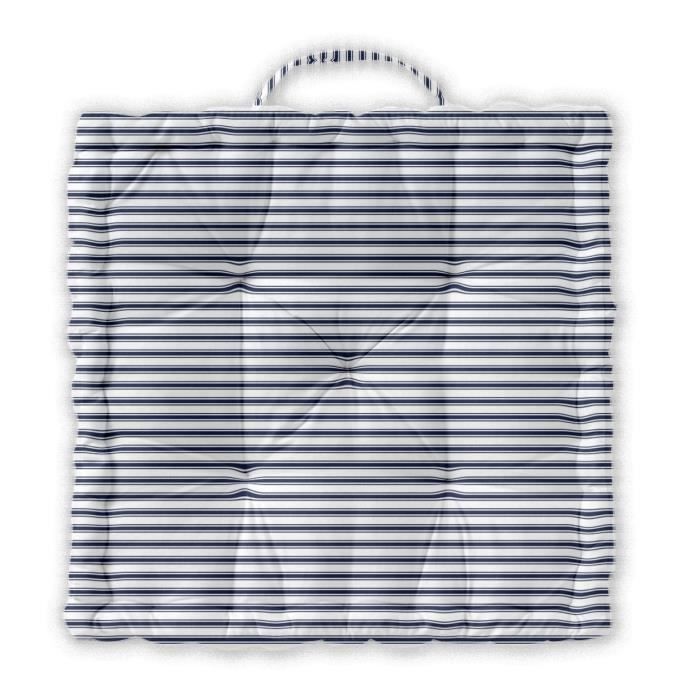 TODAY Coussin de sol Cabane de Plage Liny 100% coton - 45x45x12 cm - Rayé bleu