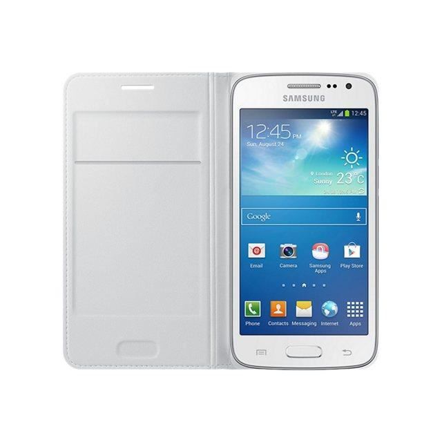 SAMSUNG Etui a rabat EF WG386BW pour Samsung Galaxy Core 4G Blanc