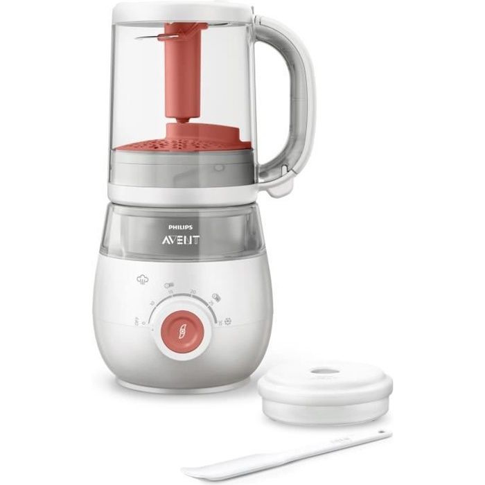 PHILIPS AVENT Robot cuiseur-mixeur - 1000 ml - Rouge