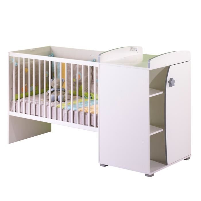 SAUTHON ON LINE Lit Bébé Combiné Evolutif Gris - 60x120 cm