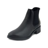 BOTTINE Bottine femme, cuir noir, talon bas, TAMARIS BOTTINE Bottine femme, cuir noir, talon bas, TAMARIS