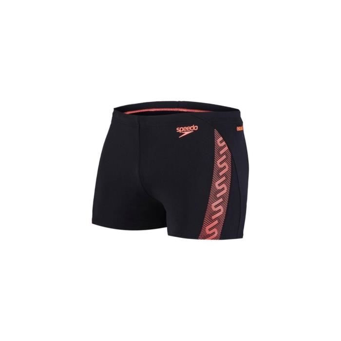 SPEEDO Boxer de bain Monogram - Homme - Noir et rouge