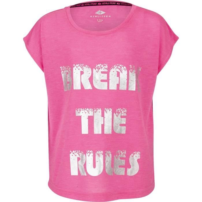 ATHLI-TECH T-shirt Esther - Enfant fille - Rose et gris