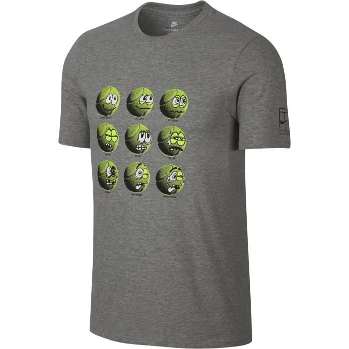 NIKE T-shirt de tennis QS Balls - Homme - Gris