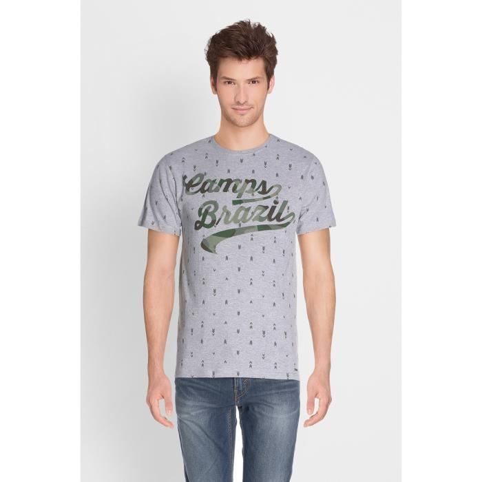 CAMPS T-shirt Manches Courtes - Homme - Gris clair