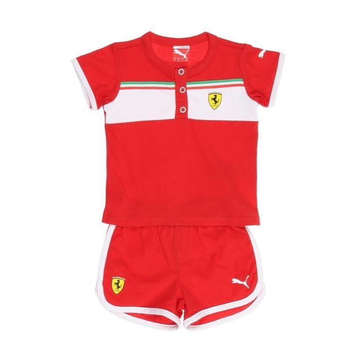 PUMA Ensemble T-shirt + Short SF INF Rosso Corsa Enfant garçon - Rouge