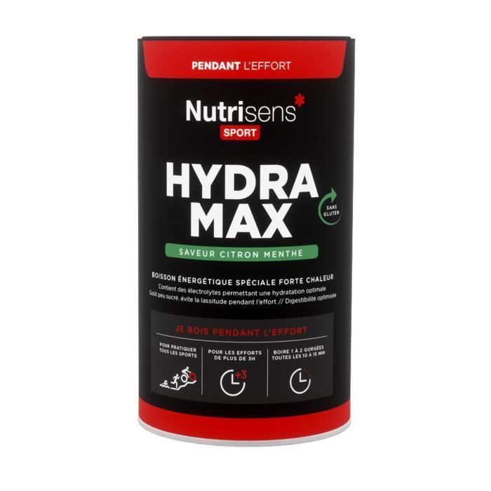 NUTRISENS Complément alimentaire - Pot de 560g pour préparation de boisson énergétique spéciale forte chaleur Hydra Max
