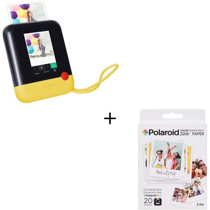 POLAROID POLPOP1Y Appareil photo numérique instantané - Jaune + Papier photo 3\