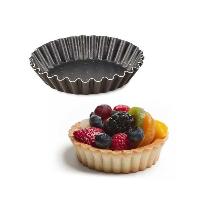 TEFAL SUCCESS Jeu de 4 tartelettes J1608102 diametre 11 cm marron