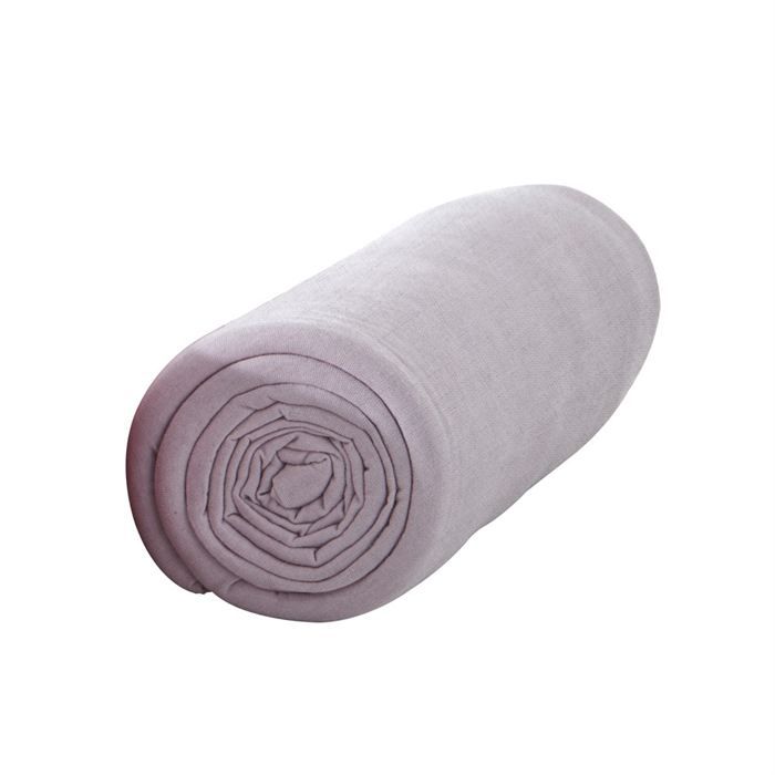 TODAY Drap housse jersey 100% coton - 140x190 cm - Poudre de lila