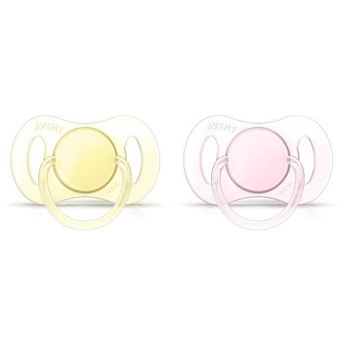 PHILIPS AVENT 2 Sucettes Orthodontiques Silicone - SCF151/02 - 0 à 2 Mois